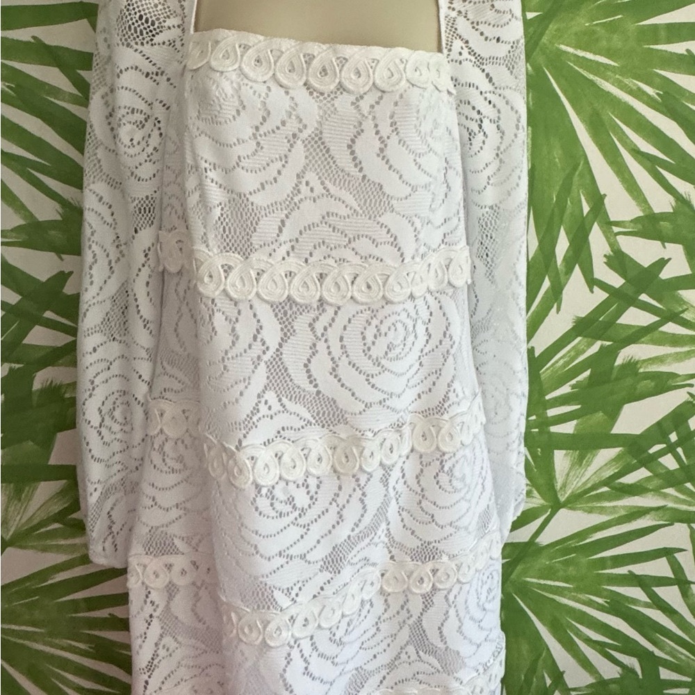 Lilly Pulitzer Zoella Dress Bungalow Blossom Lace in Resort White